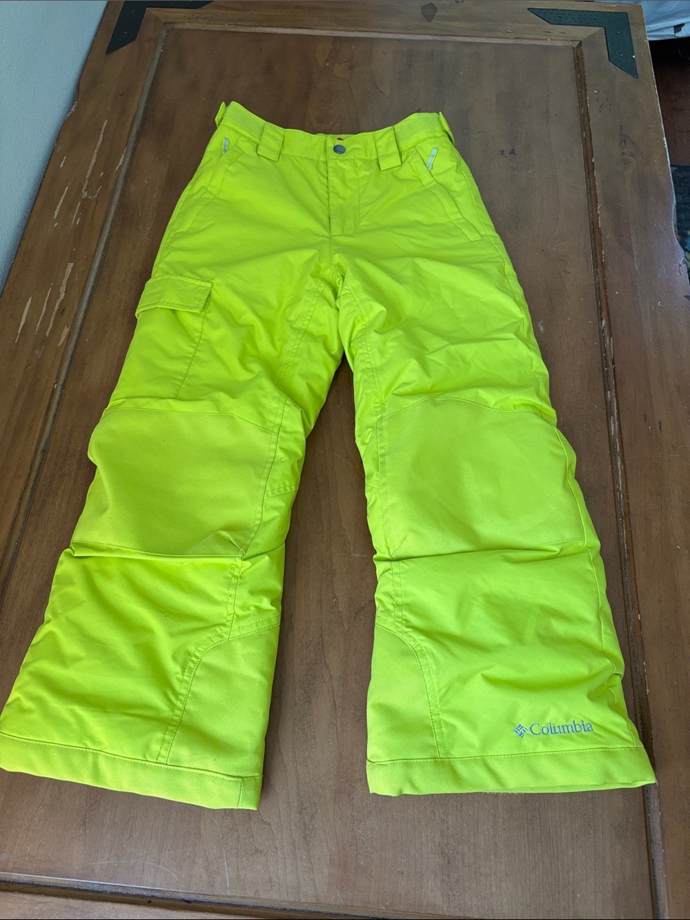 Columbia OmniHeat Kids Neon Yellow Ski Snowboarding Pants Size Small